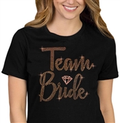 Team Bride w/Diamond Rose Gold Rhinestud T-Shirt