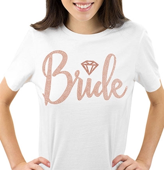 Bride w/Diamond Rose Gold Rhinestud T Shirt