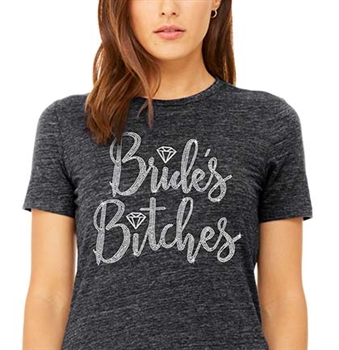 Bride's Bitches w/Diamond Rhinestone T-Shirt| Bridal T-shirts | RhinestoneSash.com