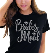 Bridesmaid w/Diamond Rhinestone T-Shirt | Bridal T-shirts | RhinestoneSash.com