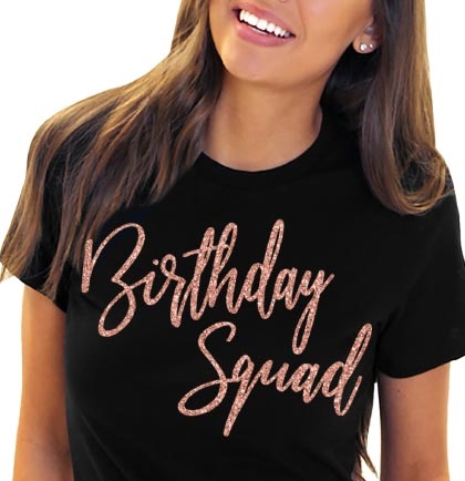 Birthday Squad Glam Rose Gold T-Shirt