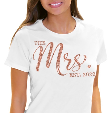 The Mrs. EST Chic Rose Gold Glitter T-Shirt