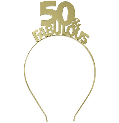 50 & Fabulous Gold Headband
