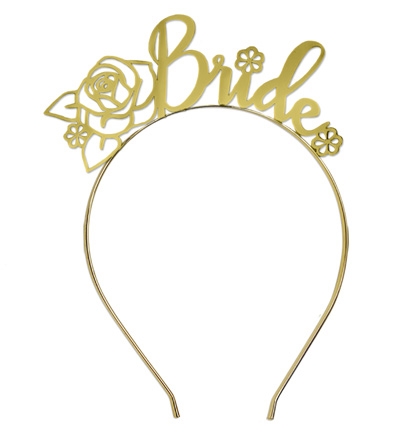 Floral Bride Metallic Gold Headband
