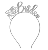 Floral Bride Metallic Silver Headband