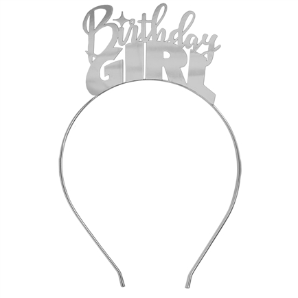 Birthday Girl Silver Headband