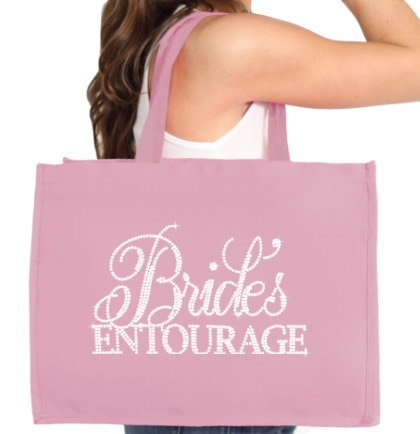 Flirty Bride's Entourage Large Canvas Tote | RhinestoneSash.com