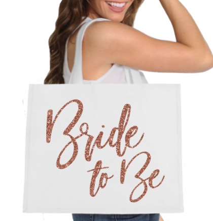 Glam Bride to Be Large Canvas Tote