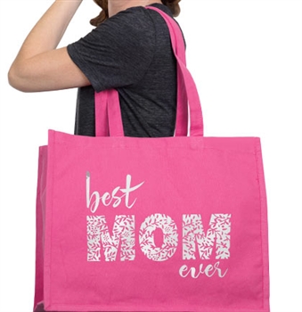 Best Mom Ever Large Canvas Tote