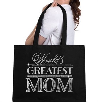 World's Greatest Mom Large Canvas Tote | Mother's Day Gift Ideas