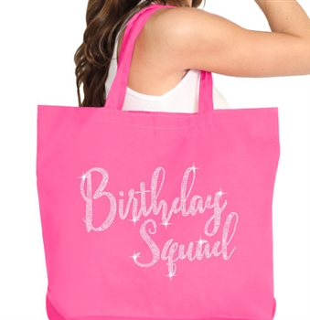 Birthday Squad Rhinestone Tote | Birthday Party Totes | RhinestoneSash.com