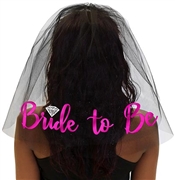 Pink Bride to Be w/Diamond Veil - Black